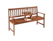 BELAVI Gartenbank mit aufklappbarem Tisch, 813234