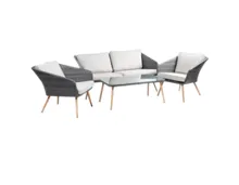 BELAVI Geflecht Loungemöbel Set, 4-teilig