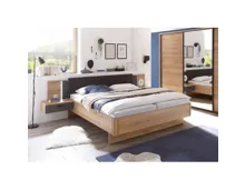 Bett Bravo Dekor Maubella Oak 180 x 200 cm, inkl. 2 Nachtkommoden