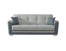 Bettsofa Becky Stoff grau, Bettkasten