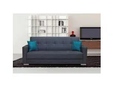 Bettsofa Galeras Stoff grau, Bettkasten