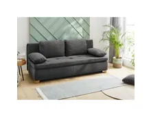 Bettsofa Nadia Stoff grau, Bettkasten