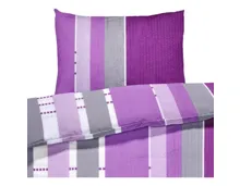 Bettwäsche Microfaser Seersucker bedruckt violett 160x210 65x100 Bettanzug Nord