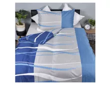 Bettwäsche mit blauem Design