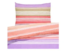 Bettwäsche Renforcé Streifen pastell 160x210 65x100 Bettanzug Nord