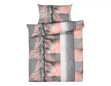 Bettwäsche rosa-grau mit Blättermotiv