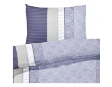 Bettwäsche Satin blau 200x210 2x65x65 Bettanzug Fra