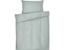 Bettwäsche Satin gestreift silber 50x70 Kissenbezug