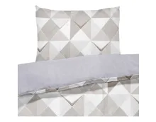 Bettwäsche Satin Twill Karomuster grau