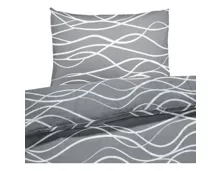 Bettwäsche Satin Wellen grau 50x70 Kissenbezug