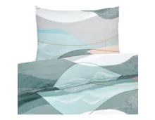 Bettwäsche Satin Wellen mint 160x210 65x100 Bettanzug Nord