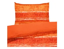 Bettwäsche Seersucker bedruckt orange