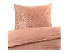Bettwäsche Velvet/Micro-Polyester Leomuster geprägt cognac 160x210 65x100 Bettanzug Nord
