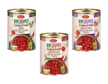 Bio gehackte Tomaten gewürzt