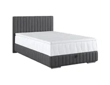 Boxbett Beetle Stoff grau/schwarz 140 x 200 cm, mit Bettkasten