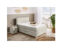 Boxspringbett Arabella Stoff Cord 140 x 200 cm, mit Bettkasten greige