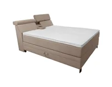 Boxspringbett Arrivo Stoff beige 160 x 200 cm, ohne Topper