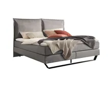 Boxspringbett Celina Stoff grau 140 x 200