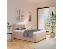 Boxspringbett Coma Cord beige 140 x 96 x 204 cm