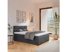 Boxspringbett Coma Cord graphit 140 x 96 x 204 cm