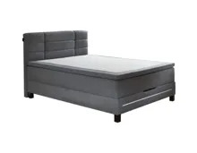 Boxspringbett Lumen Webstoff Polyester grau 140 x 200 cm