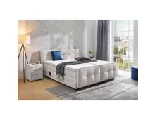 Boxspringbett Paloma Stoff 180 x 200 cm, mit verstellbarer Liegeposition per Fernbedienung hellgrau