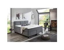 Boxspringbett Samiro Stoff grau