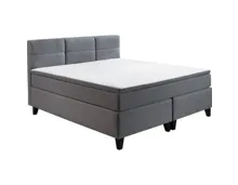 Boxspringbett Samiro Stoff grau