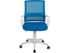Bürostuhl Jonte Mesh blau, Gestell weiss, drehbar