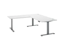 Bürotisch Flex Dekor lichtgrau 180/177 x 62-127 x 77/67 cm