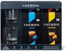 Café Royal Geschenkbox mit zwei Gratis-Espresso-Gläsern, UTZ