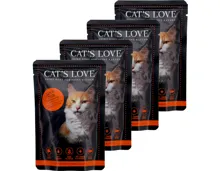 Cat's Love Katzenfutter in Gelee Adult Rind Pur 4x 85g