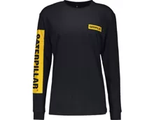 Caterpillar Herren-Langarmshirt Checker S, schwarz