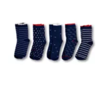 Coop Damen Socken, schwarz oder marine, 35–41, 5 Paar