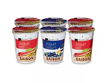 Coop Jogurt Saison Rhabarber, Heidelbeere-Vanille, Fairtrade Max Havelaar, 6 x 180 g