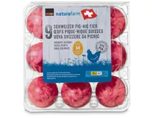 Coop Naturafarm Picknickeier, gekocht und gefärbt, aus Freilandhaltung, Schweiz, 53 g+, 9 Stück