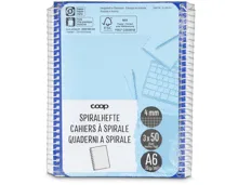 Coop Spiralhefte A6 4mm kariert ohne Rahmen 3 Stück