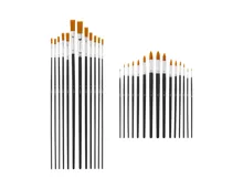 Crelando Rundpinsel-Set, 15-tlg./Flachpinsel-Set, 12-tlg.