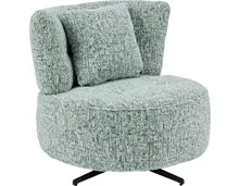 Drehsessel Odin Stoff grün/weiss