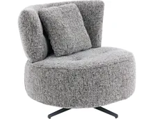 Drehsessel Odin Stoff schwarz/braun