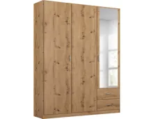 Drehtürenschrank Case Dekor-Druck Eiche Artisan 136 x 197 x 54 cm, mit Spiegel