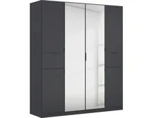 Drehtürenschrank Ticao, Dekor, 181 x 210 x 54 cm, mit Spiegel graphit