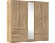 Drehtürenschrank Wildberg Dekor Sonoma Eiche 226 x 210 x 54 cm, mit Spiegel