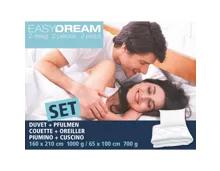 Easy Dream Set Duvet mit Pfulmen 2-teilig, 160 x 210 cm und 65 x 100 cm