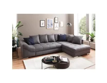 Ecksofa Baccara Stoff anthrazit, Recamière rechts