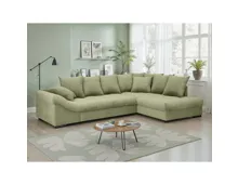 Ecksofa Baccara Stoff Bora green, Recamiere rechts