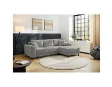 Ecksofa Bea Stoff Chenille grau