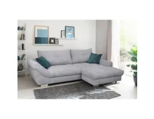 Ecksofa Carmen Stoff grau, Recamière rechts