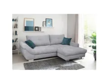 Ecksofa Carmen Stoff grau, Recamière rechts