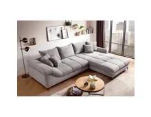 Ecksofa Darling Stoff Cord grau